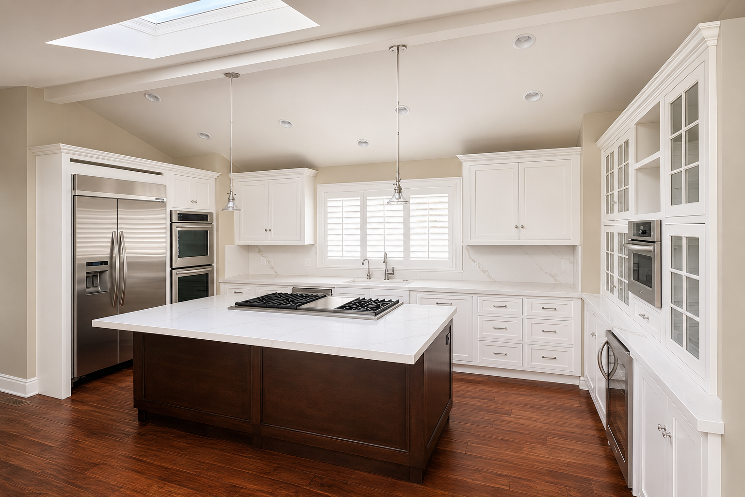 White Kitchen Cabinet Refinishing in Manhattan Beach